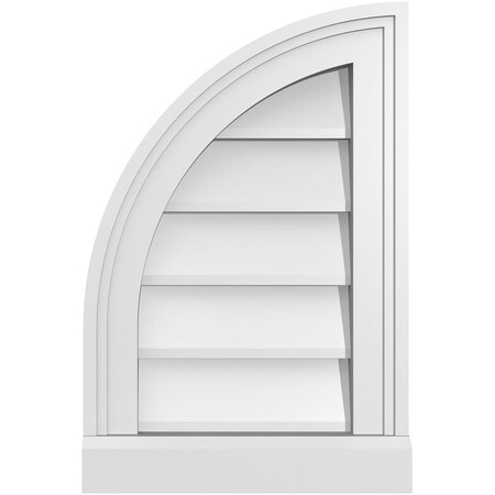Ekena Millwork Quarter Round Top Left Surface Mount PVC Gable Vent w/ 2"W x 2"P Brickmould Sill Frame, 12"W x 18"H GVPQL12X1803SN